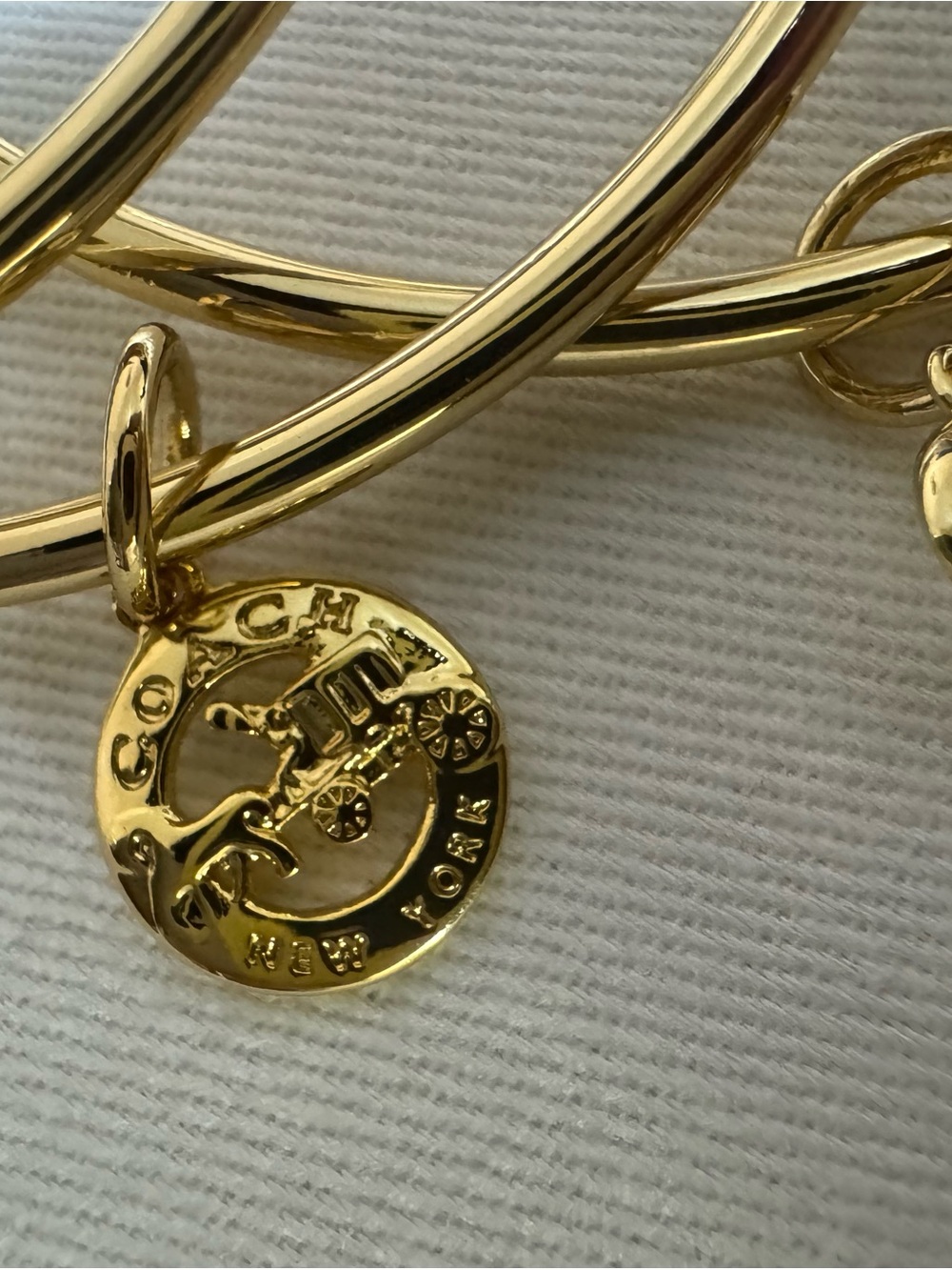 COACH Gold-Tone Signature Charm Bangle Set - Women - Picture 4 of 5